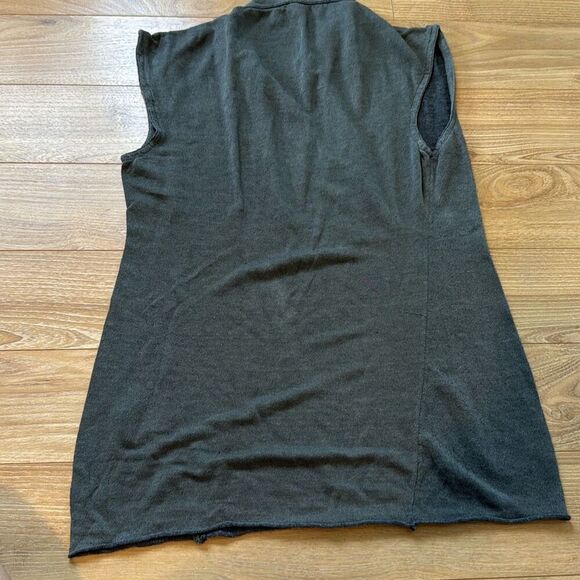 Tahari Linen Blend Gray Top Size Medium - Picture 6 of 8